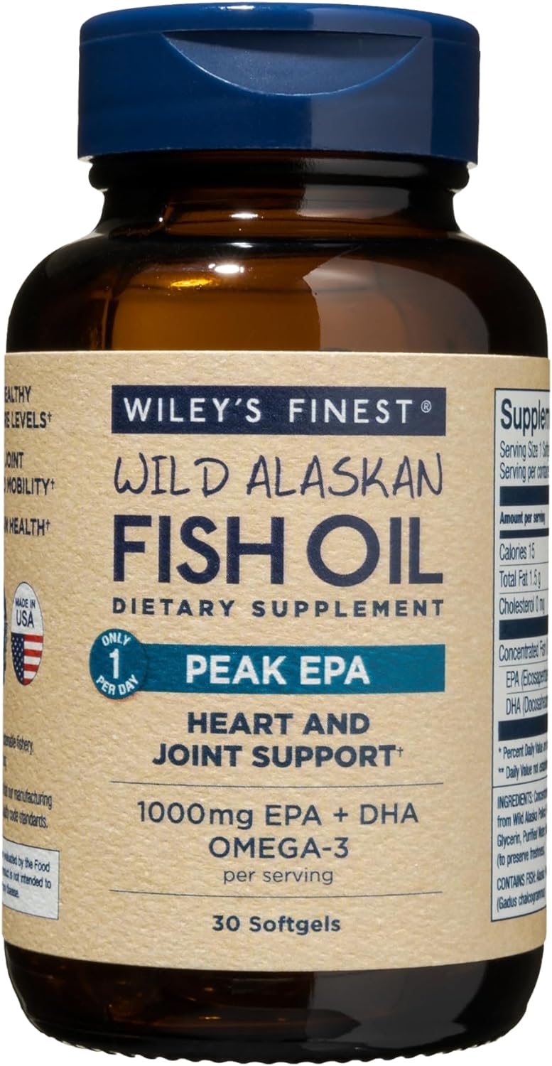 Wiley's Finest Wild Alaskan Fish Oil Peak EPA - Triple Strength Peak E