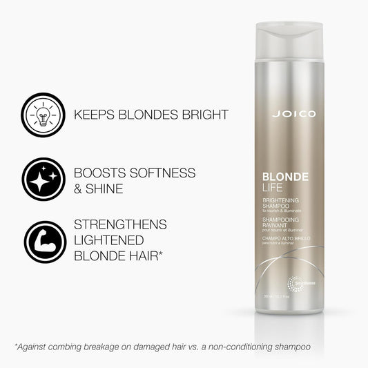 Joico Blonde Life Brightening Shampoo And Conditioner | For Blonde Hair | Add Softness & Smoothness | Sulfate Free | With Monoi & Tamanu Oil