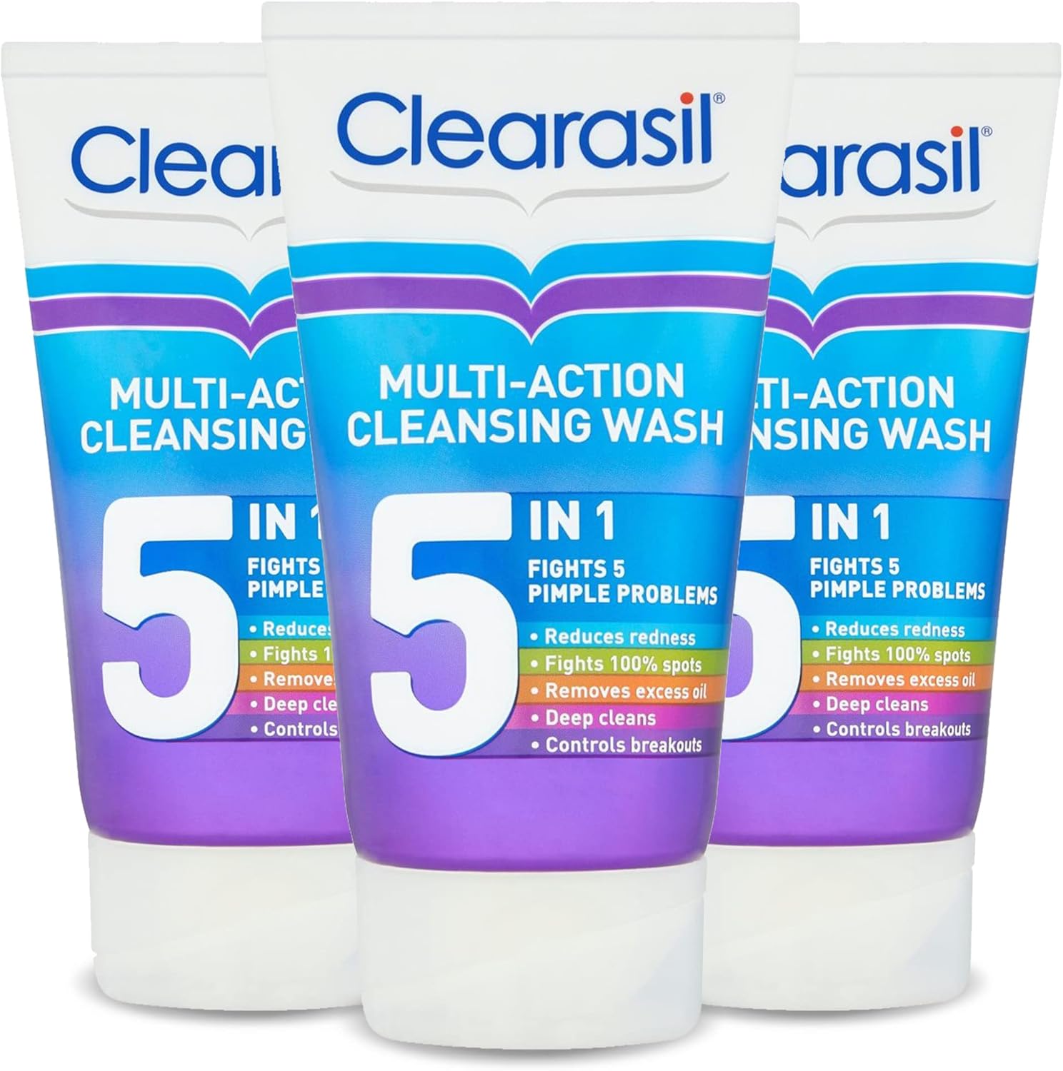 Clearasil Ultra 5 in 1 Face Wash (Pack of 3 x 150 ml)