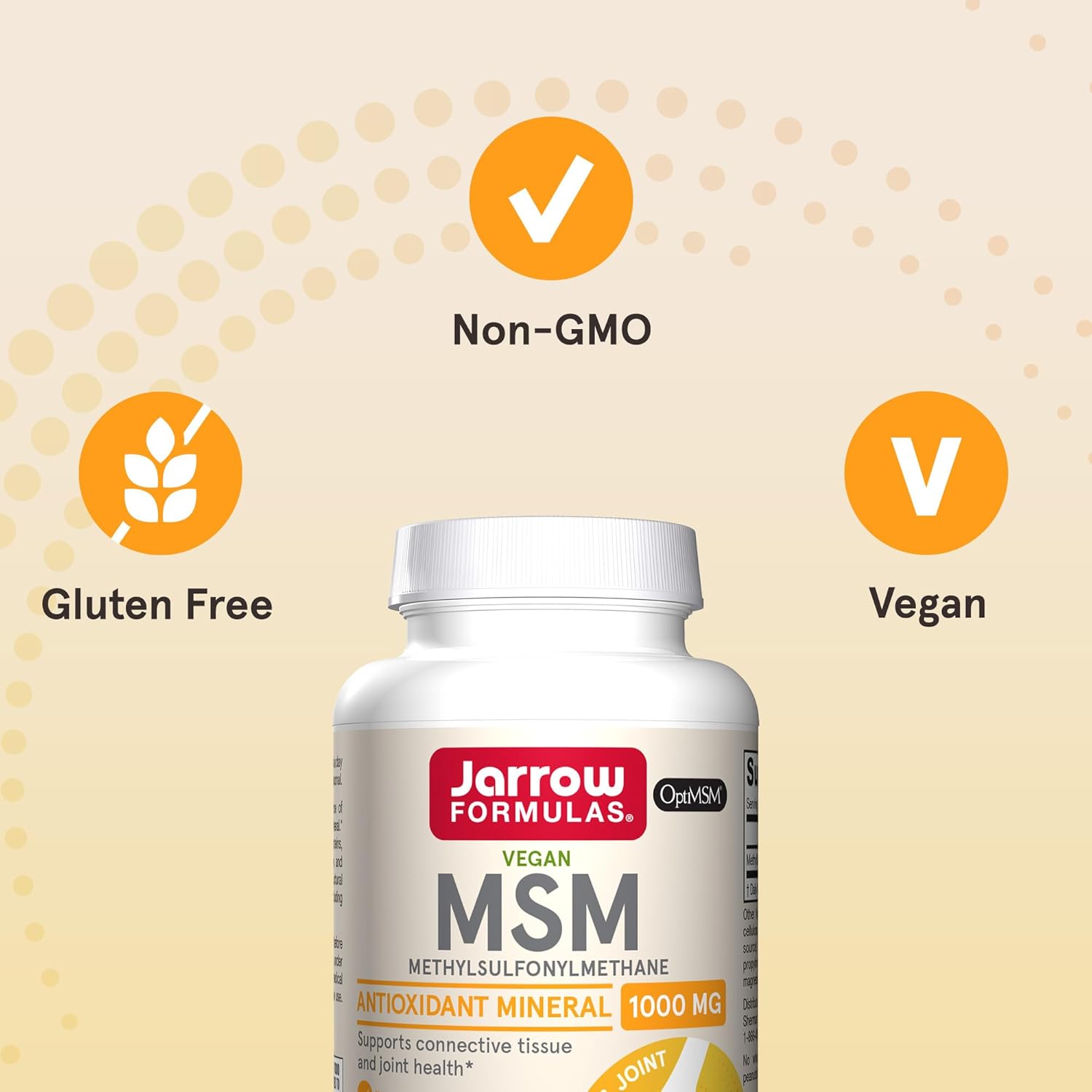 Jarrow Formulas MSM 1000 mg - 120 Tablets - Methylsulfonylmethane - Source of Sulfur - Dietary Supplement Supports & Strengthens Joints - Up to 120 Servings : Health & Household