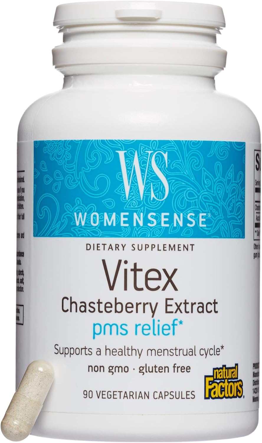 WomenSense by Natural Factors, Vitex Chasteberry Extract, Helps Sooth Symptoms of PMS and Menopause, 90 capsules (90 servings)