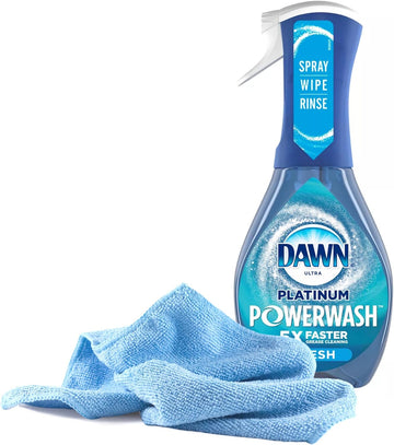 Black Swan Distributors - Dawn Platinum Power Wash (16 Fl Oz) & Non-Abrasive, Washable Microfiber Cleaning Cloth (15x15 in) - Dawn Dishwashing Spray Bundle