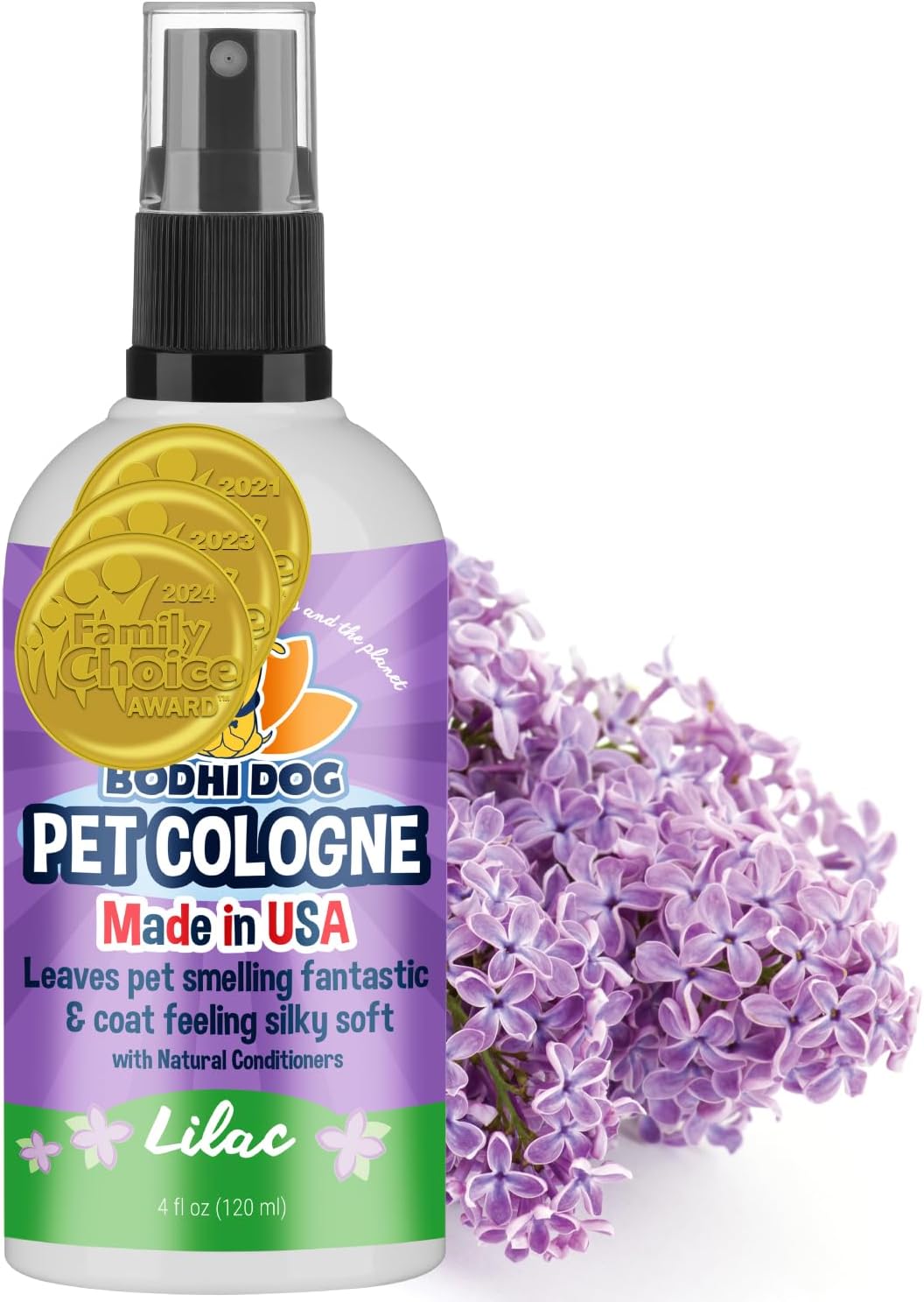 Bodhi Dog Natural Dog Cologne | Premium Scented Deodorizing Body Spray For Dogs & Cats | Neutralizes Strong Odors | Dog Perfume With Natural Dog Conditioner | Made In Usa (Lilac, 4 Fl Oz)