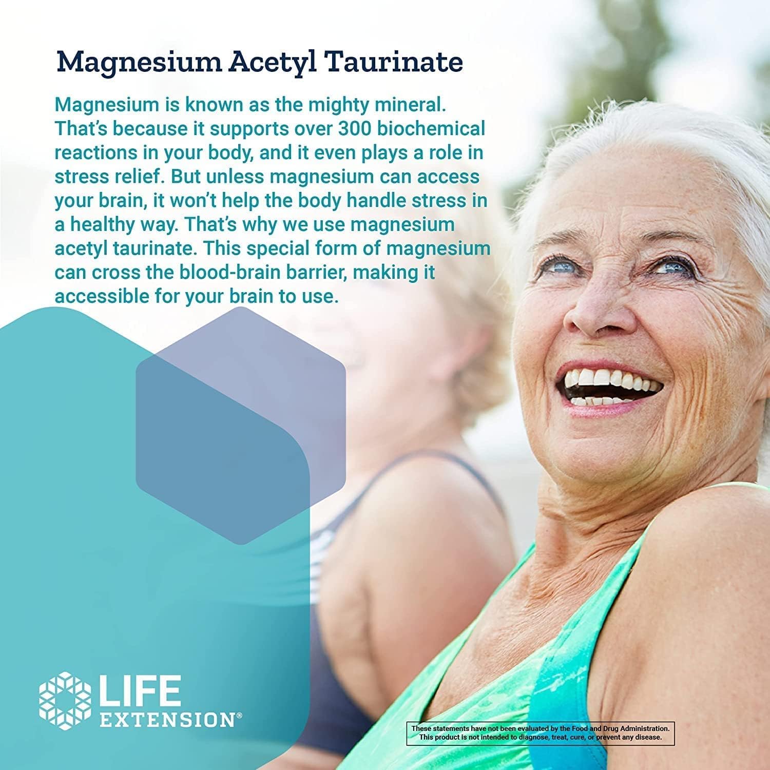 Life Extension Calm-Mag - Bioavailable Form of Magnesium Acetyl Taurinate Supplement for Relaxation and Stress Management - Gluten Free, Non-GMO, Vegetarian - 30 Capsules : Health & Household