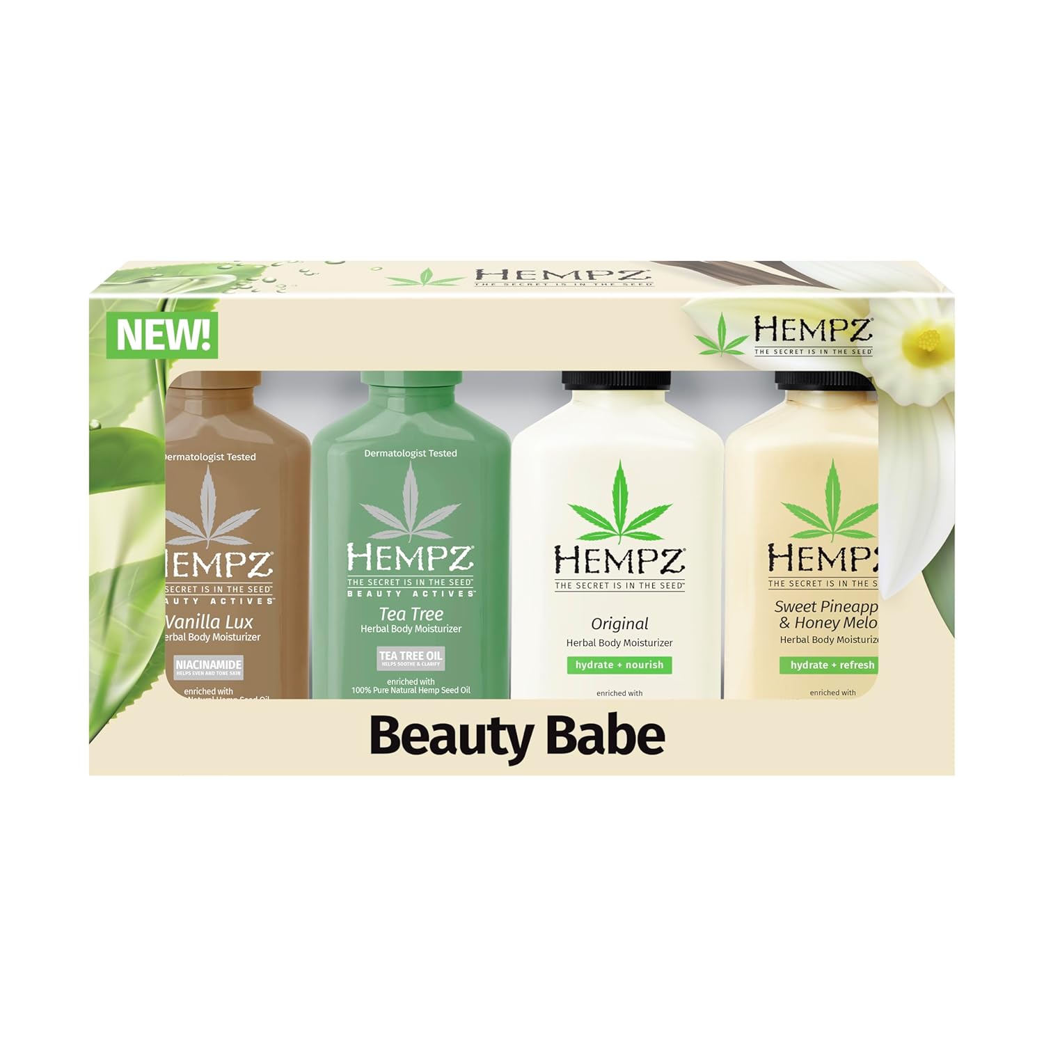 Hempz Beauty Babe Limited Edition 4 Count Mini Travel Set 2.25Oz Each