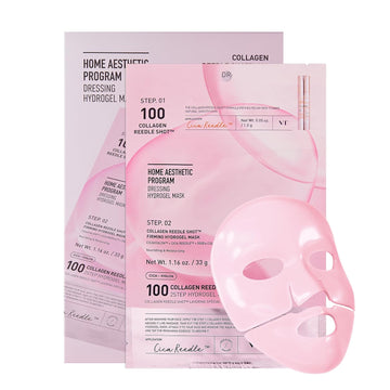 Vt Cosmetics Collagen Reedle Shot 100 2-Step Hydrogel Mask(34.5Gx4Ea), Intensive Firming, Exosome 500Da Collagen, Fine Lines, Overnight Melting Mask, Korean Facial Mask, Valentine Gift