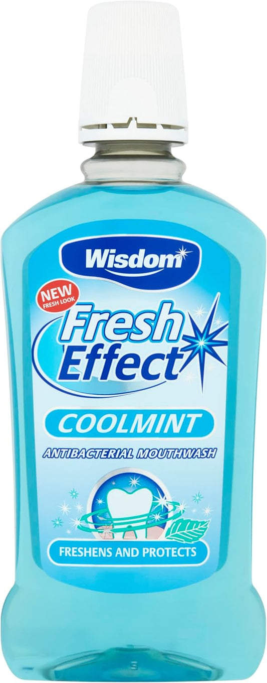 Wisdom Fresh Effect Coolmint Antibacterial Mouthwash, 500Ml