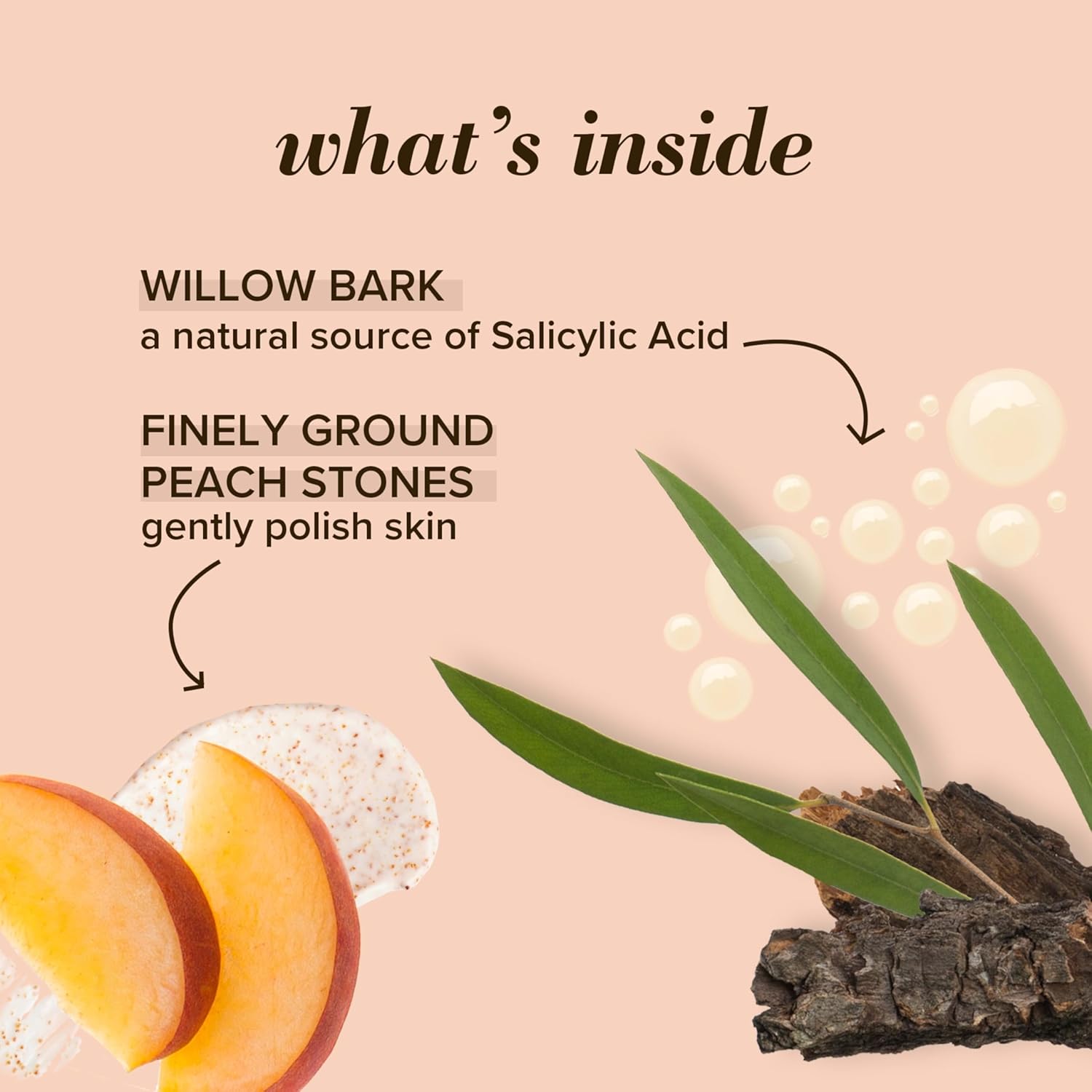 Burt's Bees 99.9% Natural Peach and Willow Bark Deep Pore Exfoliating Facial Scrub, 113.3 grams : Amazon.co.uk: Beauty