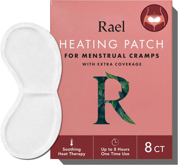 Rael Heating Pad, Herbal Heating Patches - Period Heating Pads for Cramps, Heat Therapy, Large Size for Extra Coverage, All Skin Types (8 Count)