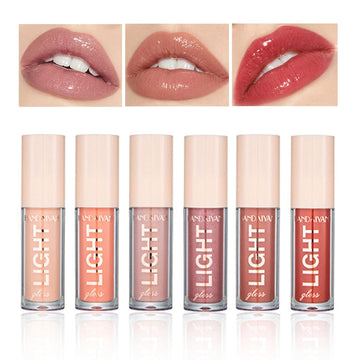Cahiuyoa Plumping Moisturizing Lip Gloss Lipgloss,Nude Lip Gloss Lip Stain Long Lasting Waterproof,Shine Glossy Liquid Lipstick For Women Girls Lip Makeup Gift - 06