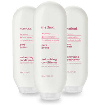 Method Volumizing Conditioner, Pure Peace With Rose, Peony, And Pink Sea Salt Scent Notes, Paraben And Sulfate Free, 13.5 Oz (Pack Of 3)