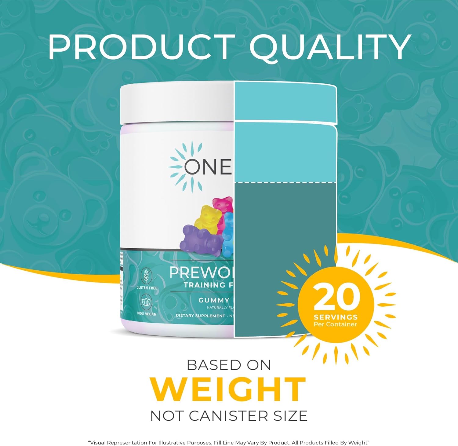 One Sol Pre-Workout for Women, Enhanced Pump & Focus, No Jitters Or Crash, Natural Ingredients, 100% Vegan, Gluten Free & Soy Free, (Gummy Bear) : Health & Household