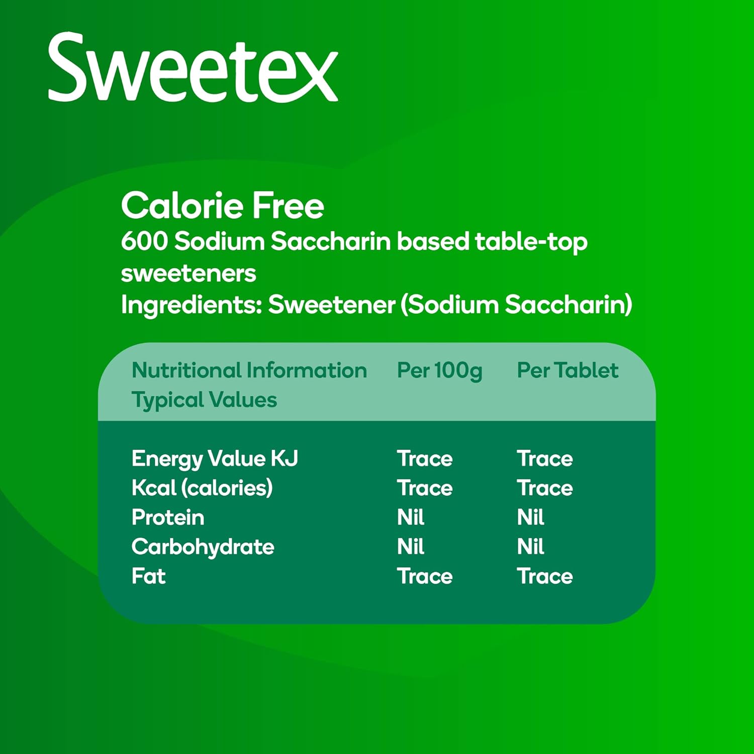 Sweetex Low Calorie Dispenser, 600-Count Pack Of 6 (Total 3600) - Ideal Sugar Substitute For Diets And Diabetics