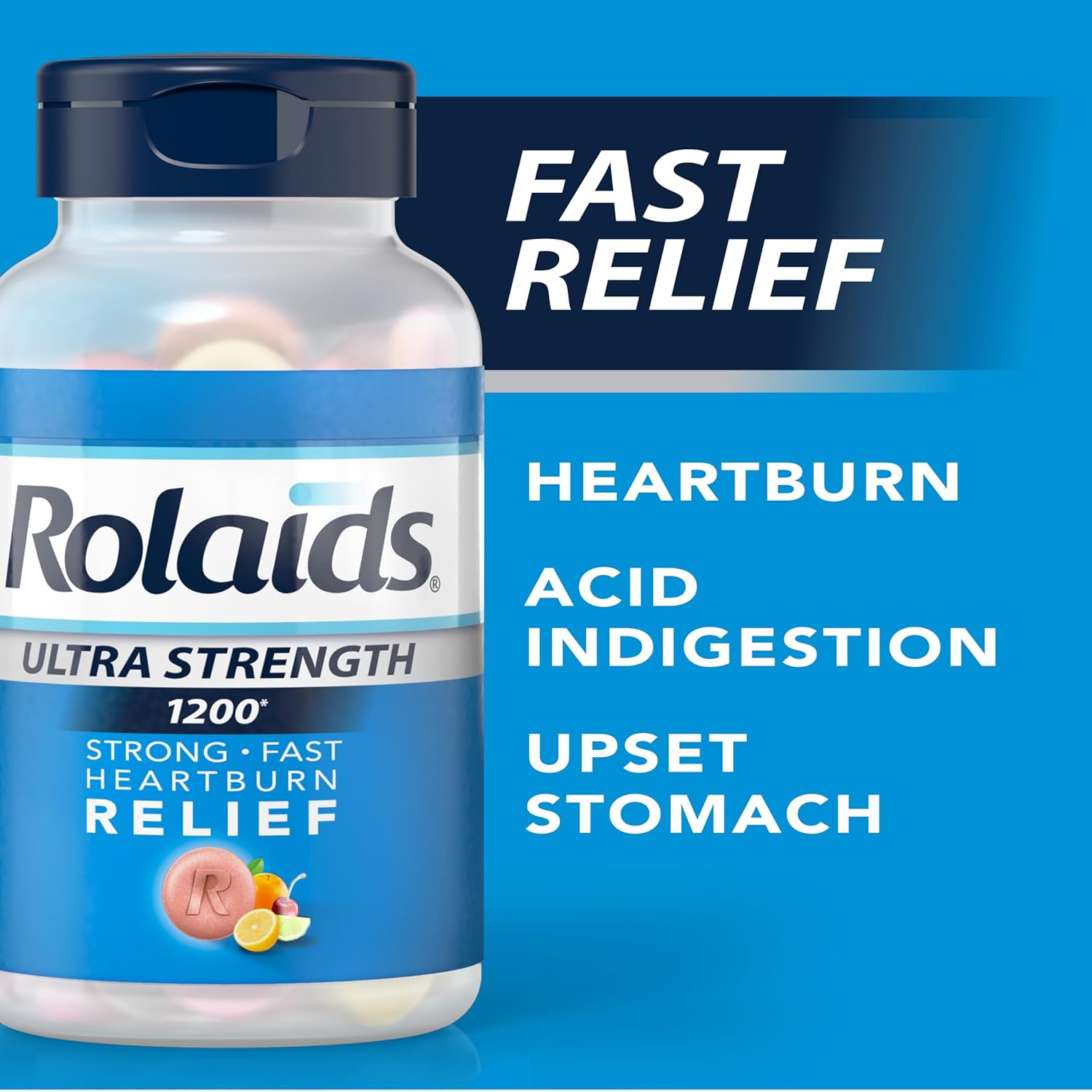 Chattem Inc. Rolaids Ultra Strength Antacid, 72 Chewable Tablets, Assorted Fruit, Ultra Strength Heartburn Relief : Health & Household