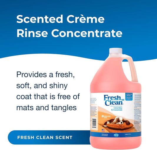 Pet-Ag Fresh ’N Clean Scented Creme Rinse, Classic Fresh Scent (15:1 Concentrate) - 1 Gallon - Conditions Coat And Moisturizes Skin With Vitamin E & Aloe Vera - Soap Free
