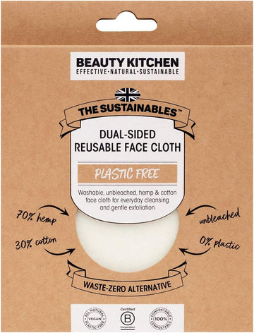 Beauty Kitchen - The Sustainables Dual-Sided Reusable Face Cloth - Versatile And Sustainable - Gentle Cleansing And Exfoliation - Skincare Essential