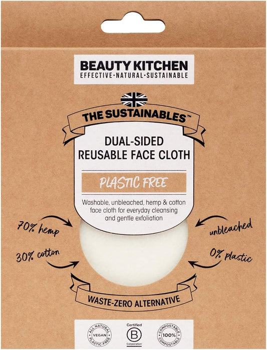 Beauty Kitchen - The Sustainables Dual-Sided Reusable Face Cloth - Versatile And Sustainable - Gentle Cleansing And Exfoliation - Skincare Essential