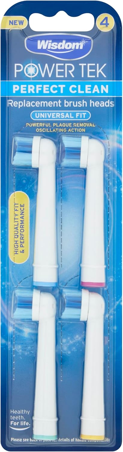 Power Tek Toothbrush Replacement Heads Pack Of 4