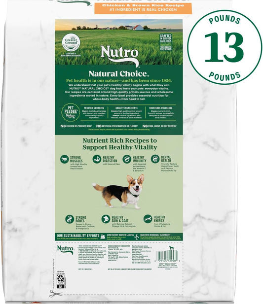 Nutro Natural Choice Adult Small Breed Dry Dog Food, Chicken And Brown Rice, 13 Lbs