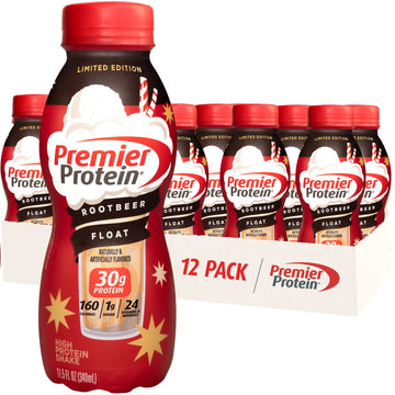 Premier Protein Shake, Limited Edition, Root Beer Float, 30G Protein, 1G Sugar, 24 Vitamins & Minerals, Nutrients To Support Immune Health, 11.5 Fl Oz, 12 Pack