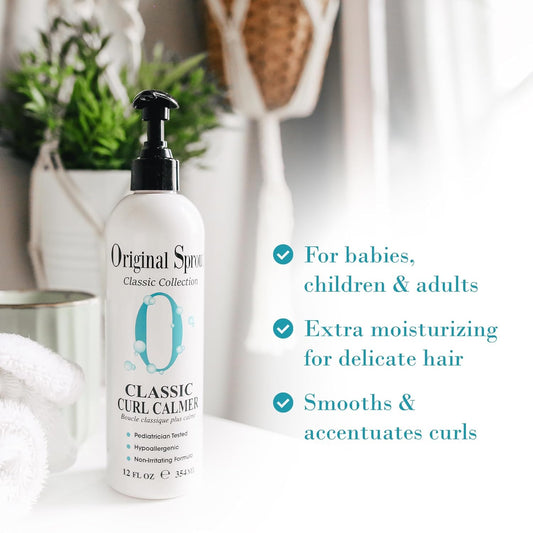 Original Sprout Curl Calmer, Moisturize And Define Curls, Anti-Frizz Styling Cream For All Hair Types, 12 Oz. Bottle - Curly Hair Products - Curly Cream