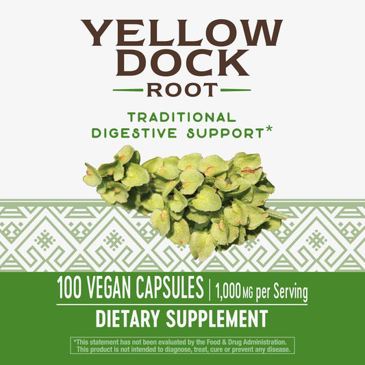 Nature'S Way Yellow Dock Root, Traditional Digestive Support*, 100 Vegan Capsules