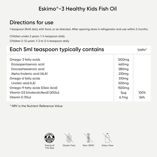 Eskimo-3 Little Cubs Omega 3 Fish Oil Tutti-Frutti With Vitamin D & E 105ml by Nutri Advanced