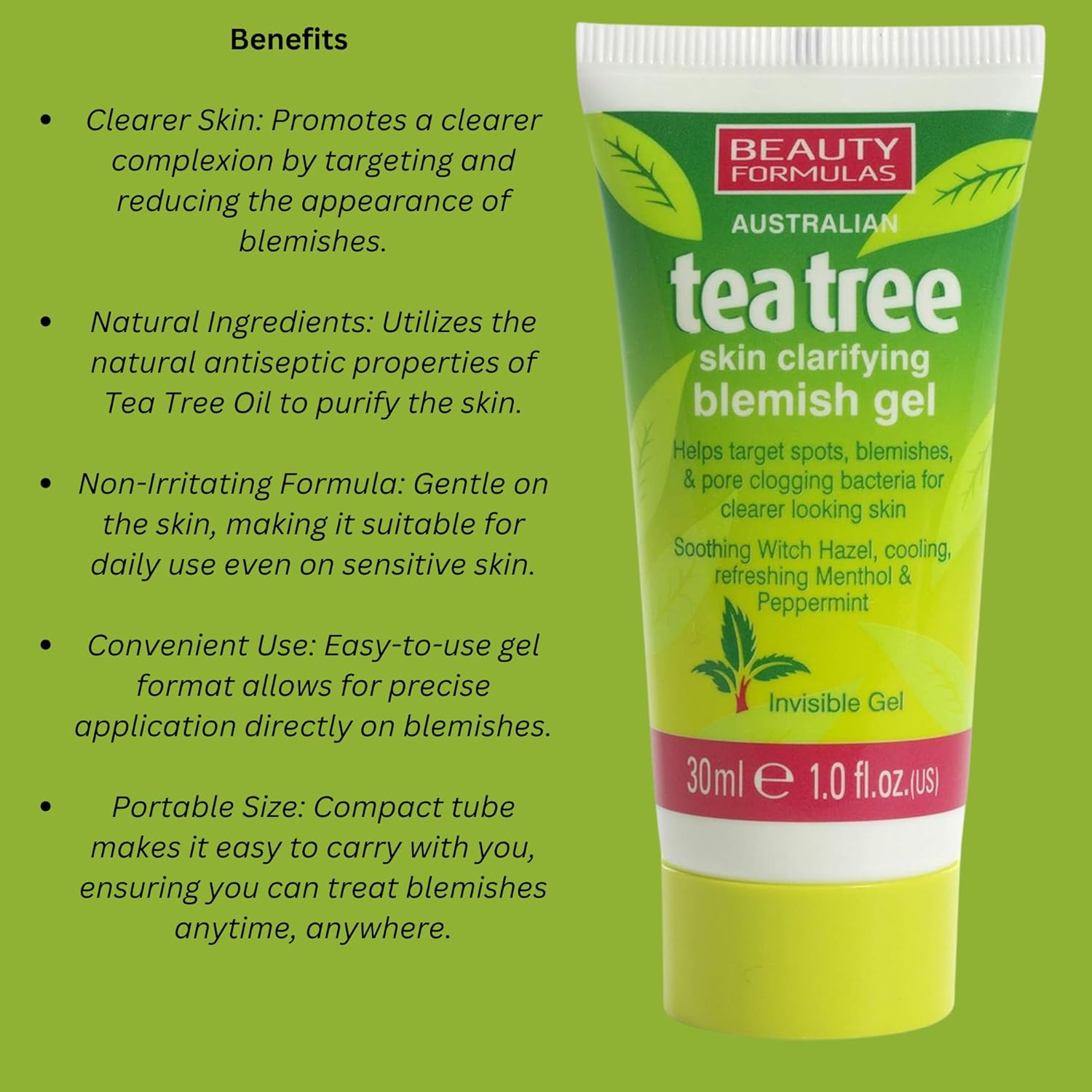 Australian Tea Tree Skin Clarifying Blemish Gel - 30Ml (3 Pack) - Fast-Acting Acne Control Treatment For Clear Skin - Natural Anti-Blemish Cleanser With Tea Tree Oil