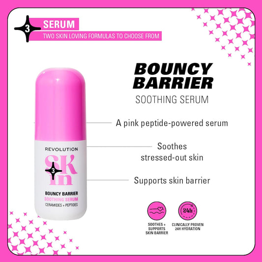 Revolution Skin, Bouncy Barrier Ceramide & Peptide Soothing Serum, Peptide Powdered Face Serum, Supports Skin Barrier, Vegan & Cruelty-Free, 30Ml