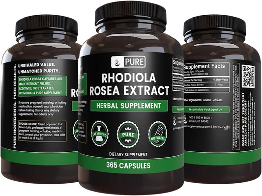 Pure Original Ingredients Rhodiola Rosea (365 Capsules) No Magnesium Or Rice Fillers, Always Pure, Lab Verified