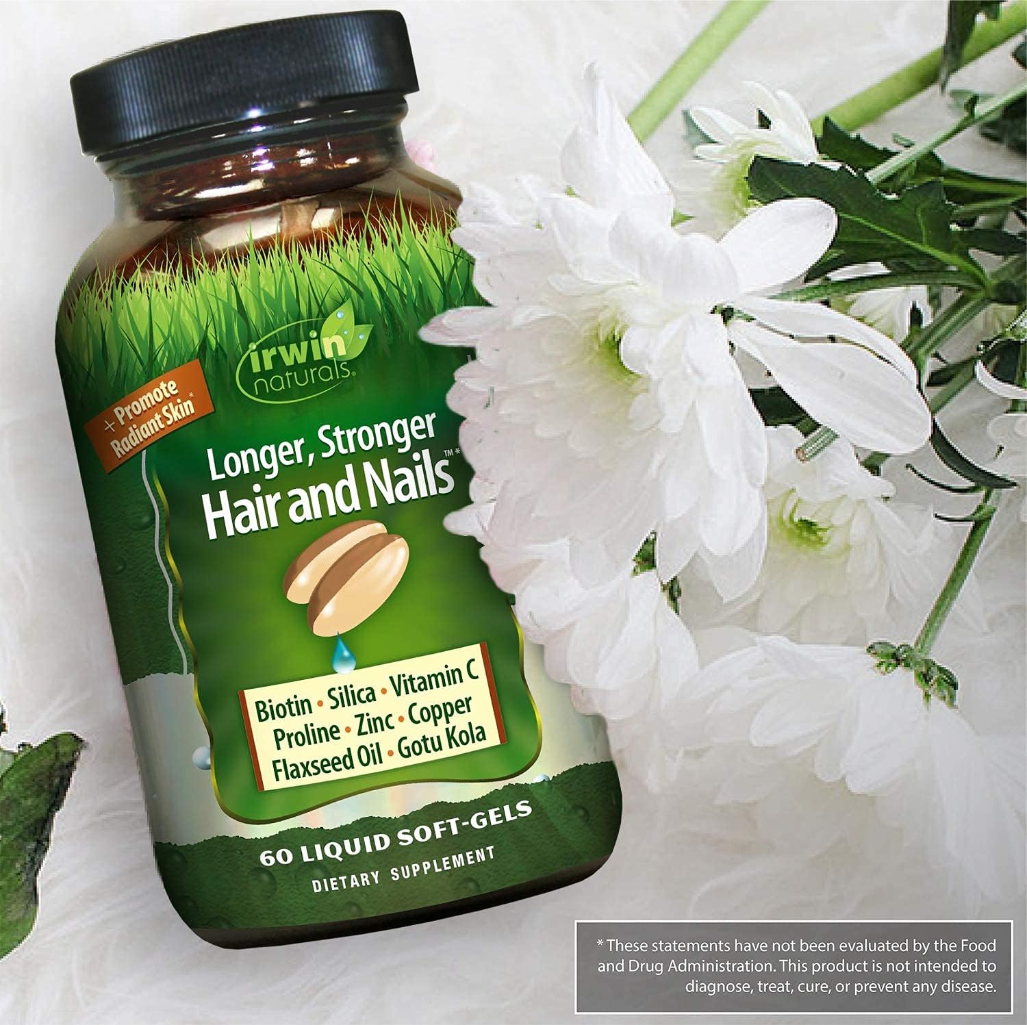 Healthy Skin & Hair Plus Nails By Irwin Naturals, Nutrient Rich, Provides Shine And Strength, 60 Liquid Softgels : Health & Household