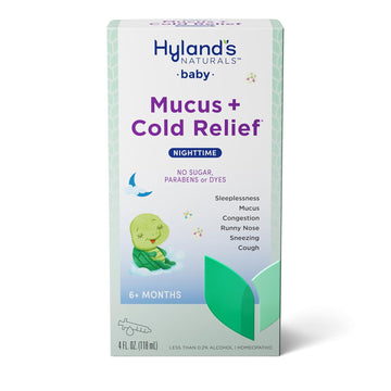 Hyland'S Baby Mucus And Cold Relief, Nighttime Baby Cold Medicine, Infant Cold And Cough Remedy, Decongestant, 4 Fluid Ounce