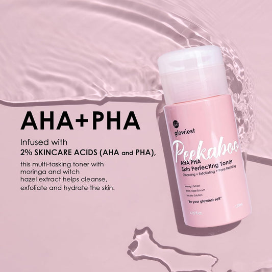 Aha Pha Skin Perfecting Peekaboo Toner - K-Beauty Face Toner, Exfoliating Treatment, Blemishes, Niacinamide, Pore Refining, Hydrating L Witch Hazel (Small)