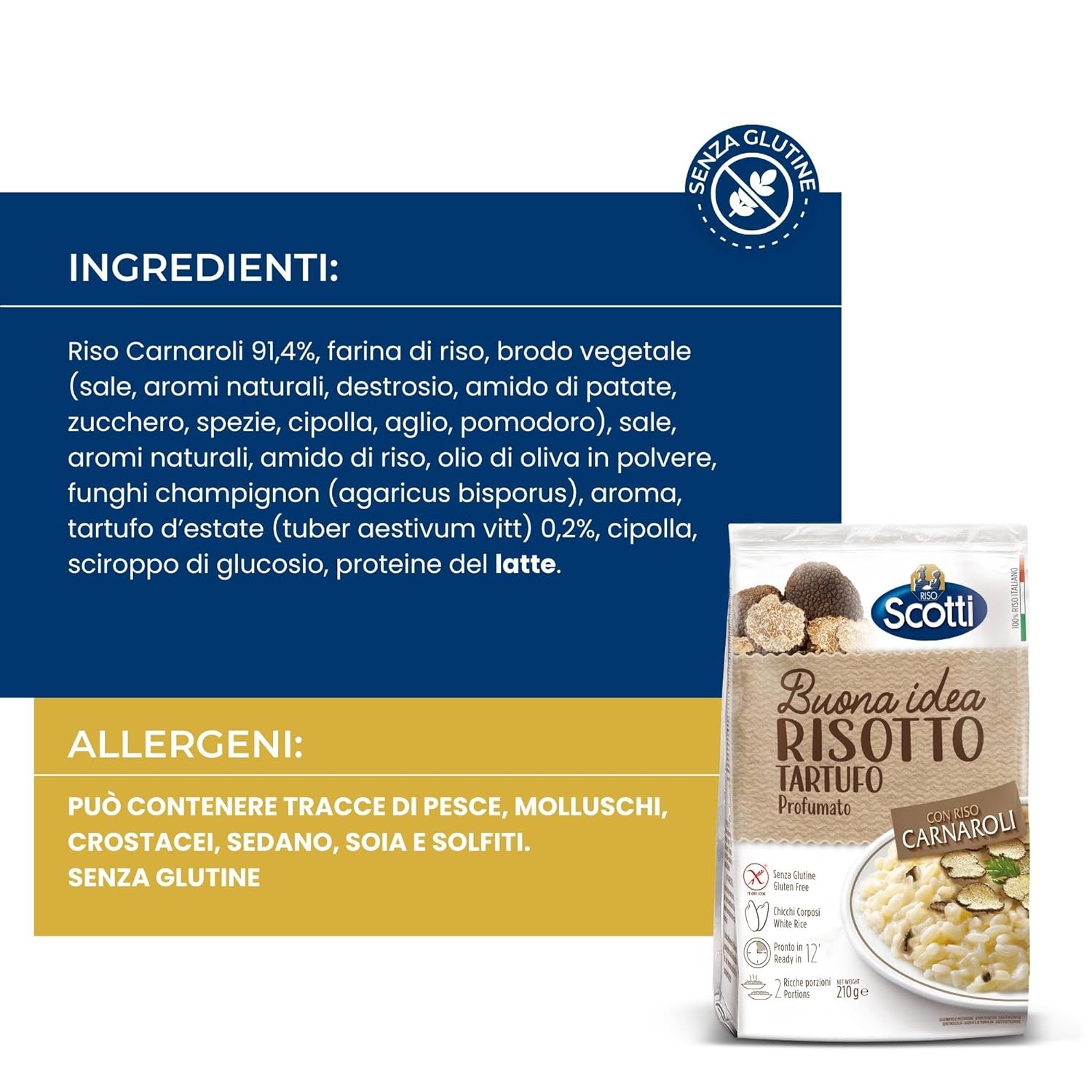 Truffle Seasoned Risotto, Riso Scotti, Carnarolli Rice, Ready Meal, Easy to Cook, Italian Seasoned Risotto, Easy Dinner Side Dish, Just Add Water and Heat, 7.4 oz, 2-3 servings : Grocery & Gourmet Food