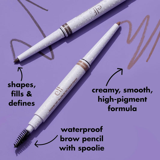 E.L.F. Instant Lift Waterproof Brow Pencil, Long-Lasting Eyebrow Pencil For Grooming & Shaping Brows, Vegan & Cruelty-Free