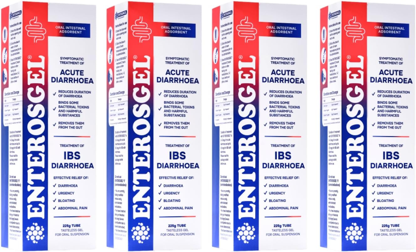 Enterosgel Tube 225 G. (Pack Of 3) - Relief From Ibs Symptoms: Diarrhoea, Abdominal Pain, Bloating, Urgency | Irritable Bowel Syndrome Treatment | Acute Diarrhoea Relief
