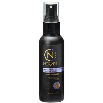 Norvell Venetian Sunless Self Tanning Mist For Face - Non Comedogenic Facial Bronzing Tanner Spray For Natural Sun-Kissed Glow, 2 Fl.Oz