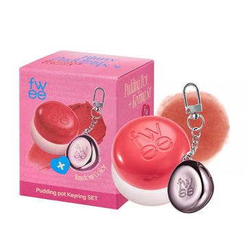 Lip&Cheek Blurry Pudding Pot + Pendant Keyring | Dear | Random Colored Keyring | Makeup Blush, Buildable Lightweight, Multi-Use Soft Matte Finish | 5G