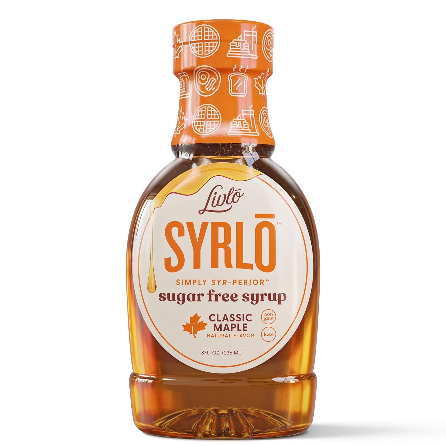 Livlo Sugar Free Keto Maple Syrup - Low Carb & Keto Friendly Pancake Syrup - 1g Net Carbs & 10 Calories per Serving - Made with Allulose - Sugar Alcohol Free - 8oz