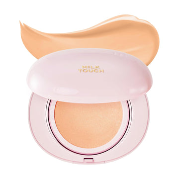 Milktouch Cushion Foundation, 24H Flawless Skin, Radiant Shine, No Oxidation, Long-Lasting, Non-Creasing, 60% Hydrating Skincare Infused Korean Foundation, Valentines Gifts (23N Medium Beige)