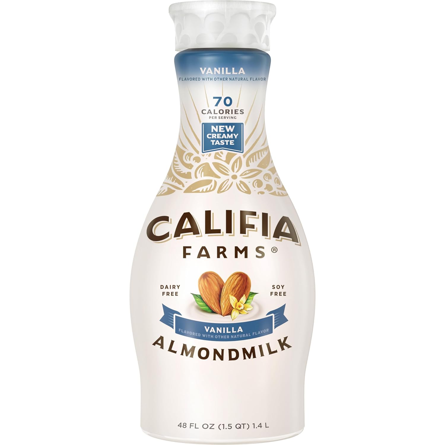 Califia Farms - Vanilla Almond Milk, 48 Oz, Dairy Free, Vegan, Plant Based, Vegan, Gluten Free, Non Gmo, High Calcium, Smoothie