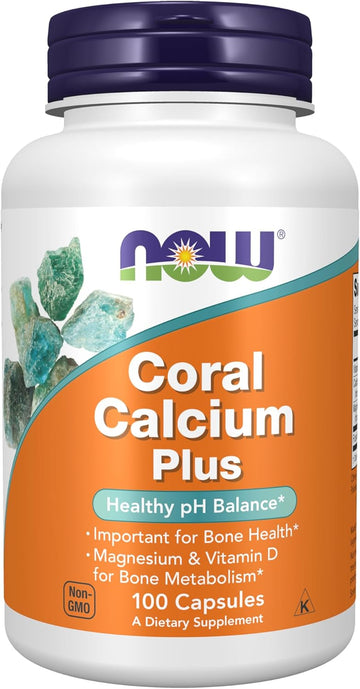 Now Foods Supplements, Coral Calcium Plus, Bone Health*, Healthy Ph Balance*, 100 Veg Capsules