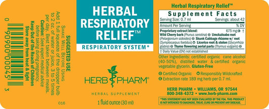 Herb Pharm Herbal Respiratory Relief Liq Formula with Wild Cherry Liq Extract, 1   (Pack of 1)