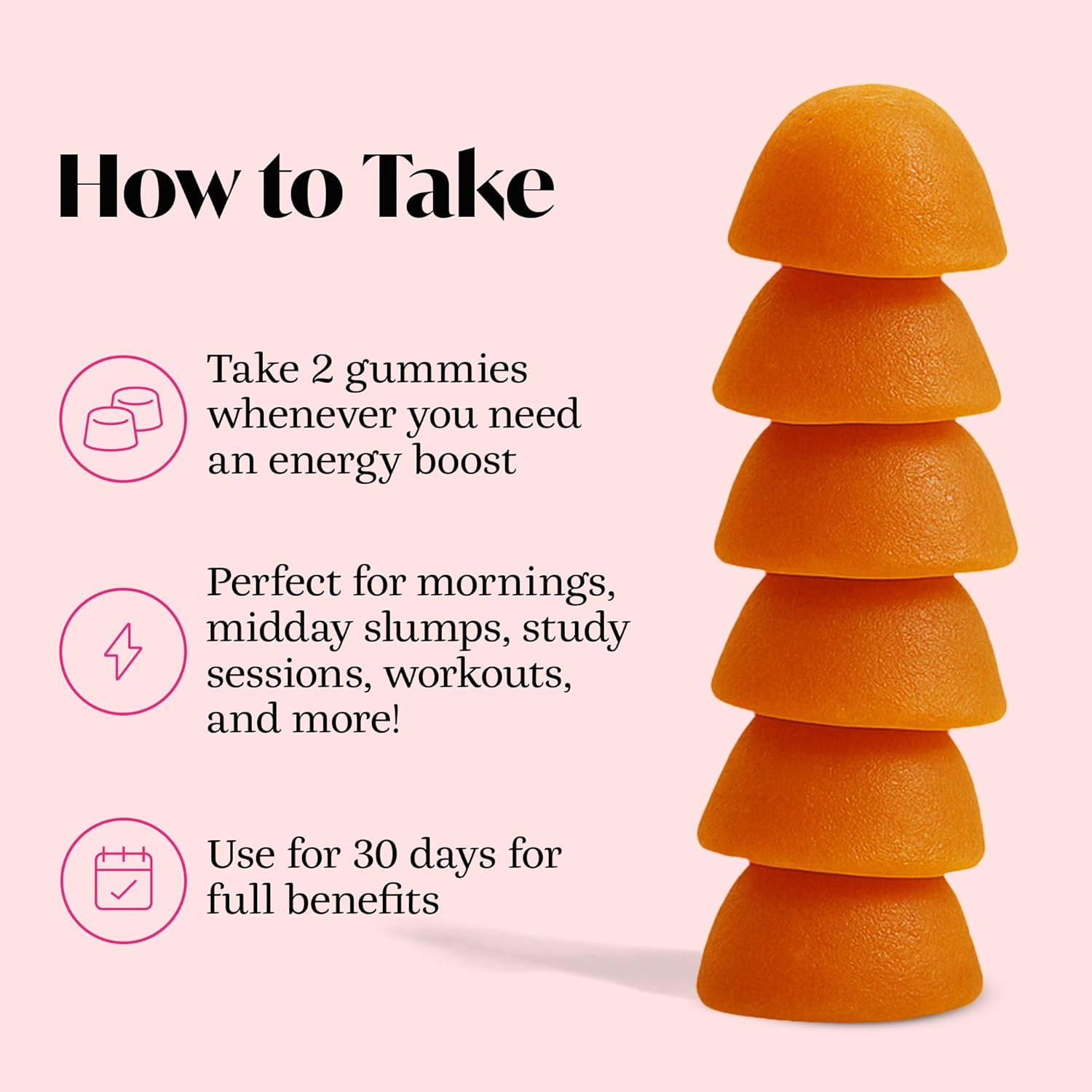 Winged Wellness Rise Up, Energy & Focus Gummies For Women - Daily Brain Boost Gummy Supplement With Natural Caffeine, Ashwagandha, B12, Nootropics Alpha-Gpc & Lion’S Mane - Pineapple, 60 Gummies : Health & Household
