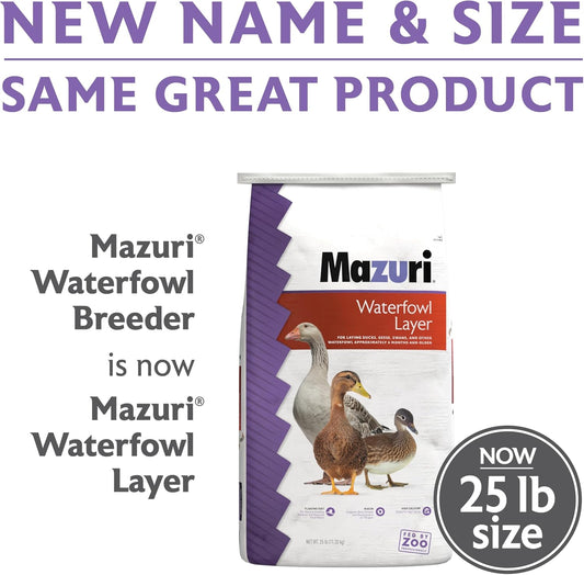 Mazuri Waterfowl Layer Food For Ducks & Geese (25 Lb)