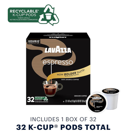 Lavazza Espresso Single-Serve Coffee K-Cups For Keurig Brewer, 32 Count