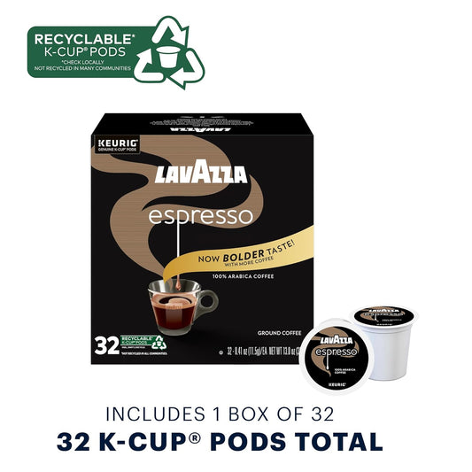Lavazza Espresso Single-Serve Coffee K-Cups for Keurig Brewer, 32 Count