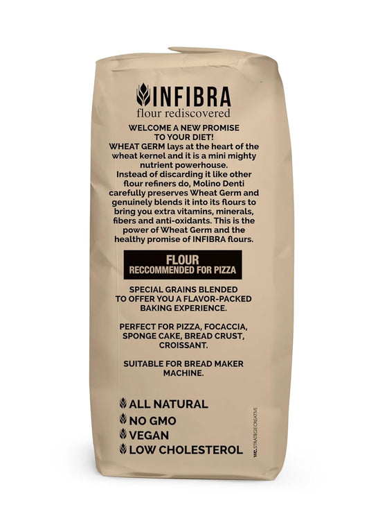 Infibra Pizza Flour (Non-Gmo, All Natural, 100% Italian) 2.2 Lb