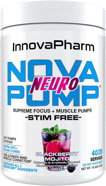InnovaPharm NOVAPUMP Neuro (BlackBerry Mojito) Powder - 14.5 Ounces