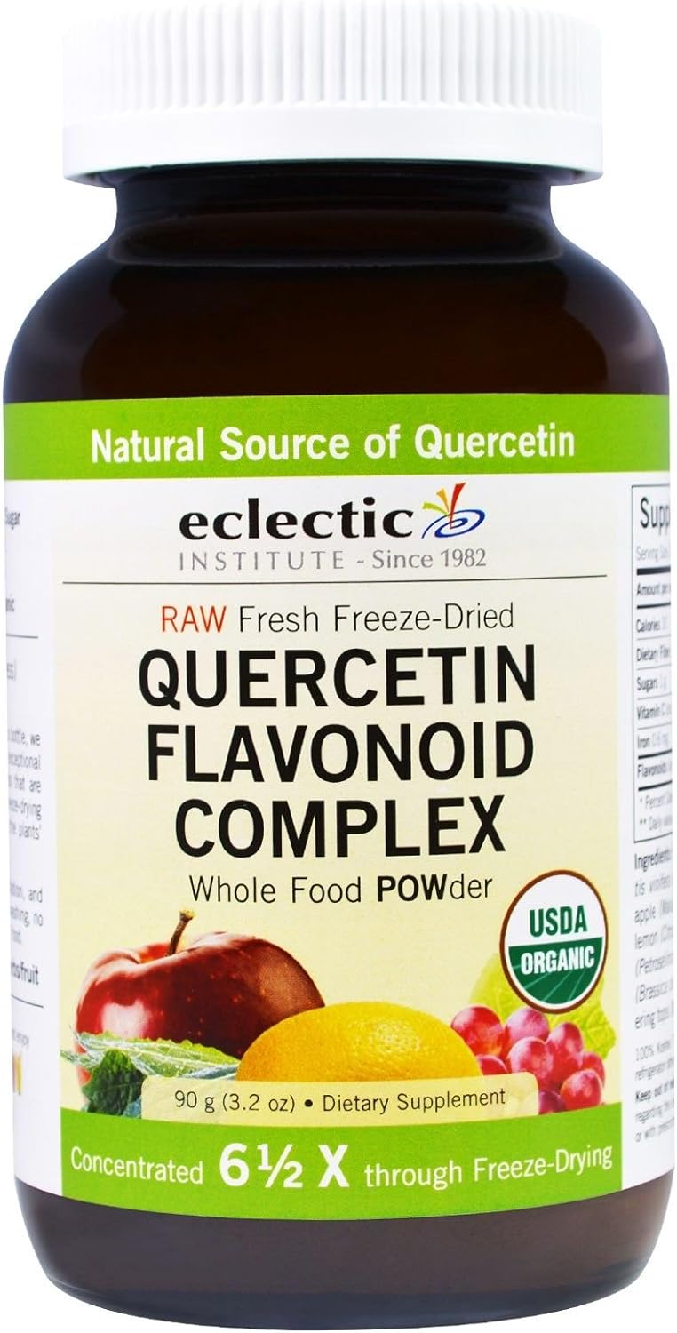 Eclectic Institute Raw Fresh Freeze-Dried Quercetin Flavonoid Complex, Whole Food Powder | 3.2 oz (90 g) : Health & Household